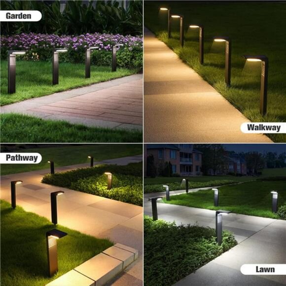 Solar Pathway Lights 4 Pack with Warm White and Cool White Mode, Modern Solar - Picture 3 of 7